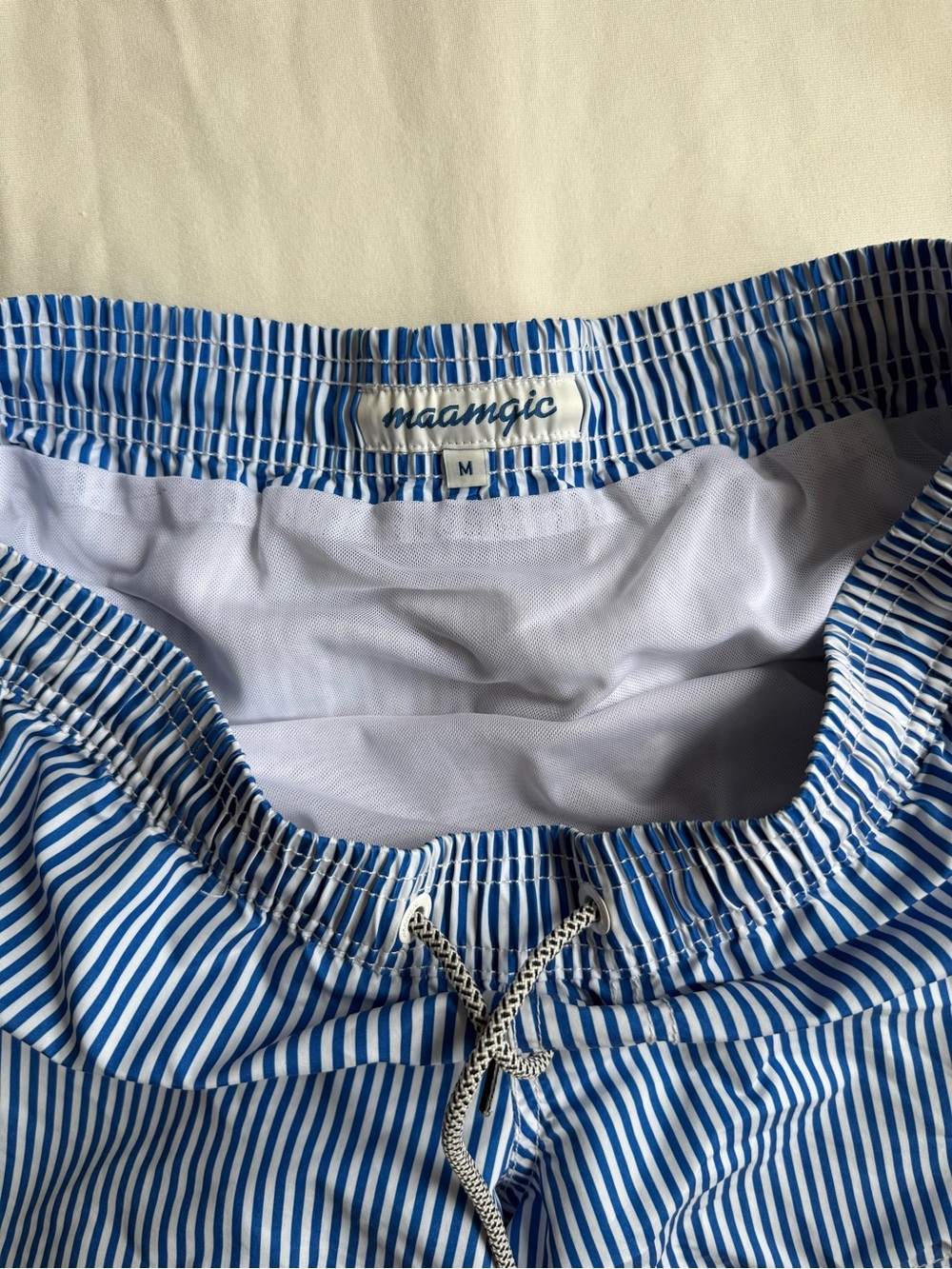 maamgic Men’s Blue Stripe Swim Trunks